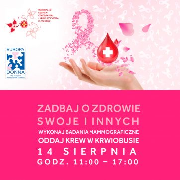 Krwiobus i mammobus przed Atrium Kasztanowa