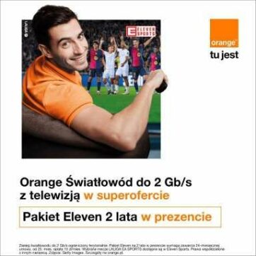 Orange Światłowód do 2 Gb/s z telewizją w supercenie.