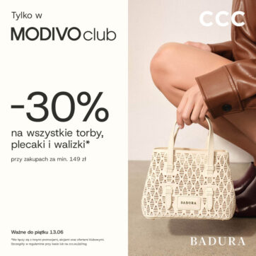 CCC: Tylko w MODIVOclub! Rabat -30% na wszystkie torebki, walizki i plecaki przy zakupach za min. 149 zł.