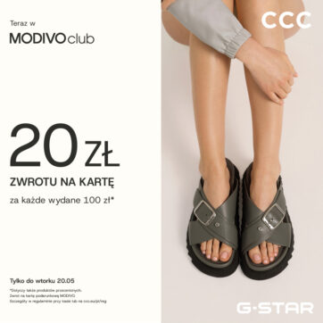 CCC: W MODIVOclub zyskujesz więcej! Za każde wydane 100 zł,  20 zł wraca do Ciebie na kartę podarunkową