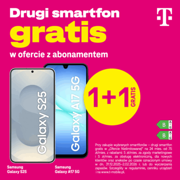 Drugi smartfon gratis w ofercie z abonamentem