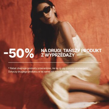 -50% na 2’gą sztukę z wyprzedaży