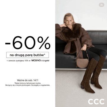 Teraz w CCC -60% na drugą parę butów!